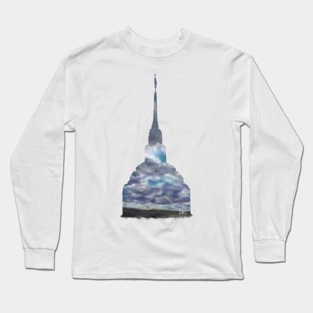 Rome Italy Temple Dramatic Sky Silhouette Long Sleeve T-Shirt by DSCarts